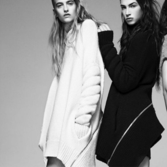 Alexander Wang Merino Wool Black Sweater with Zipper Detail- Size XS - Picture 5 of 16